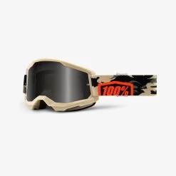 100% Strata2 Sand Goggles Kombat Smoke Lens