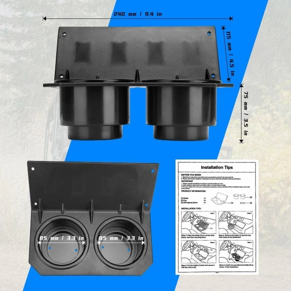 Kemimoto Honda Pioneer 1000/1000-5 2016-2021 UTV Cup Holder - Image 7